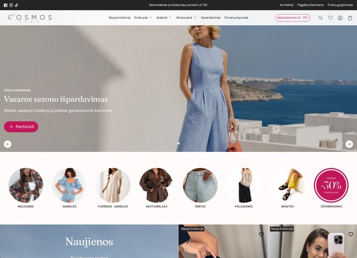 cosmos-shop.lt — capture d'écran