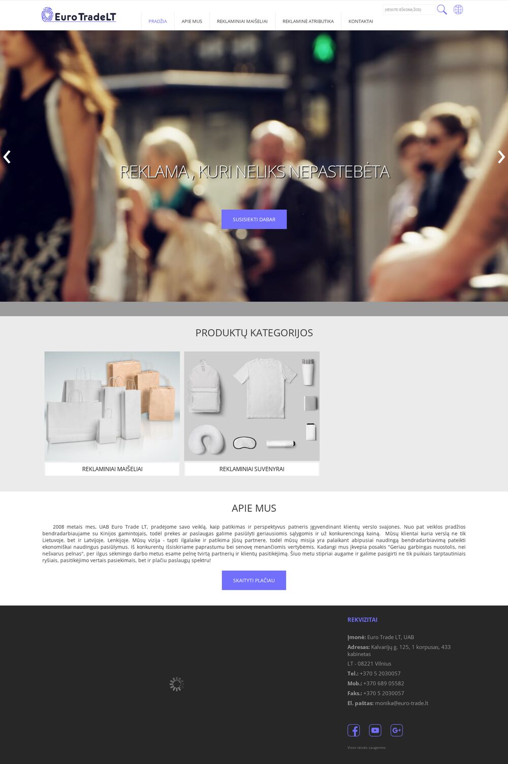 euro-trade.lt — audit de la boutique en ligne — capture d'écran du site