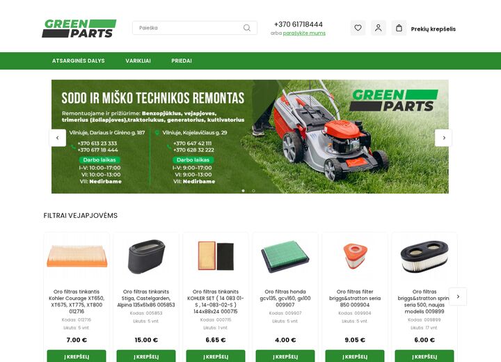 greenparts.lt — capture d'écran
