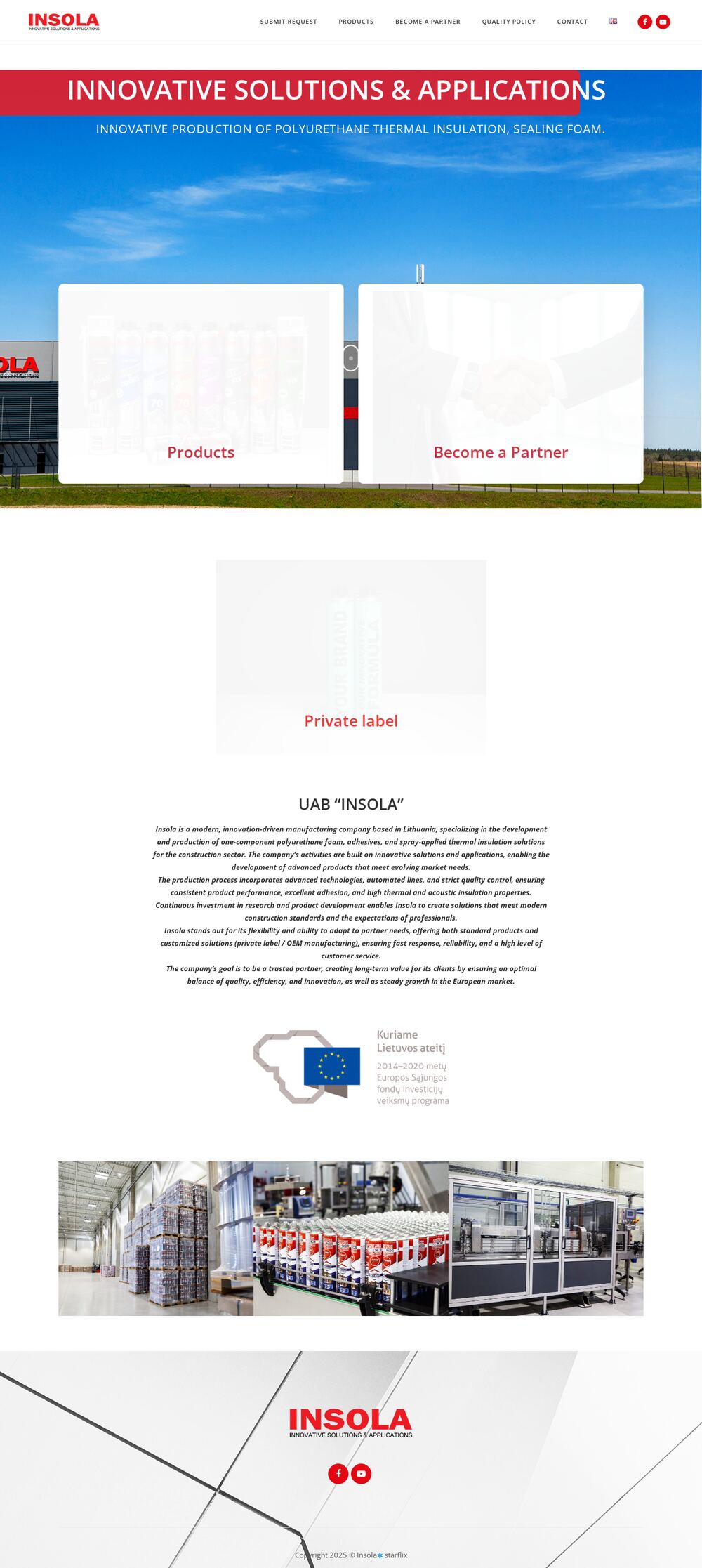insola.lt — publicité YouTube et montage vidéo — capture d'écran du site