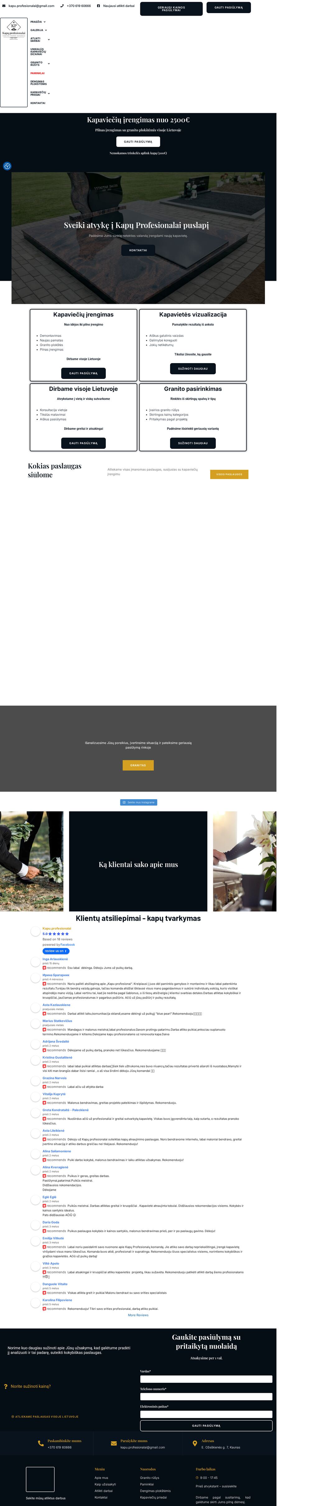 kpai.lt — services d'entretien de sépultures — capture d'écran du site