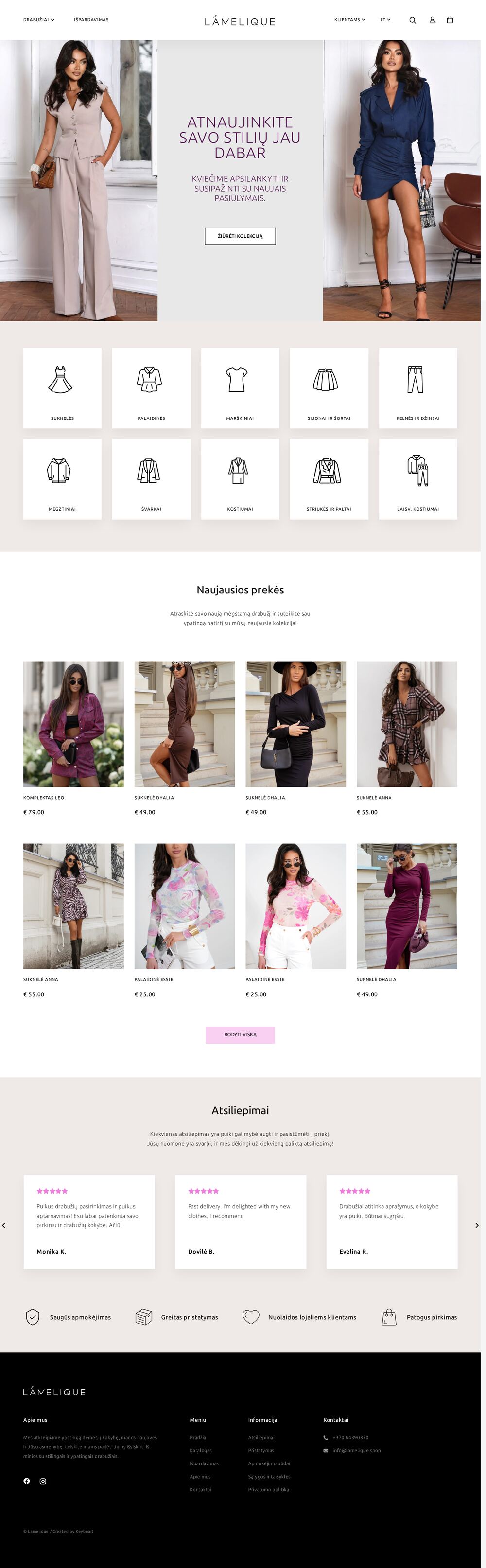 lamelique.shop — gestion de la publicité Facebook et visuels — capture d'écran du site