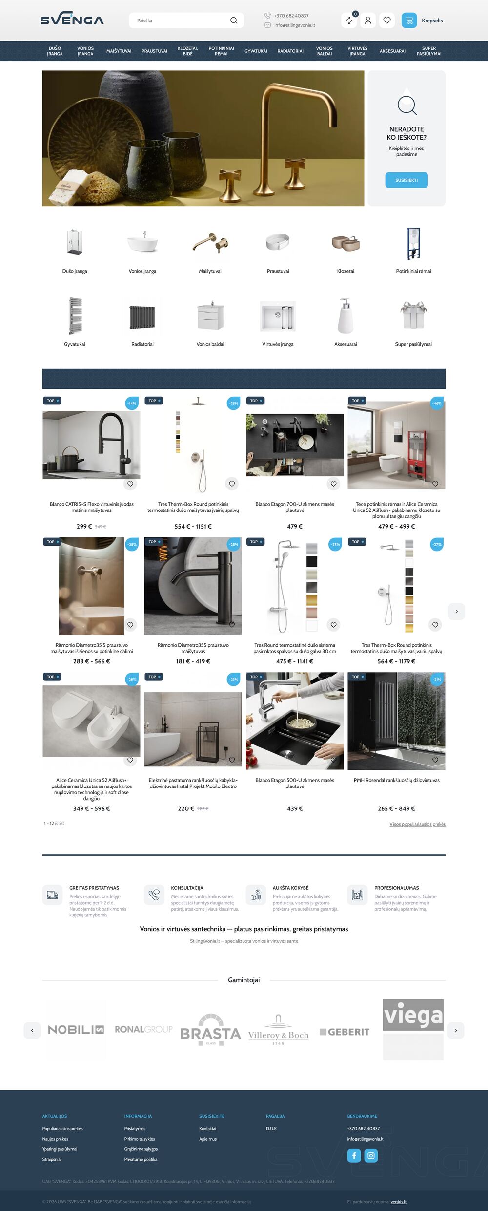 stilingavonia.lt — publicité Facebook et audit de l'e-boutique — capture d'écran du site