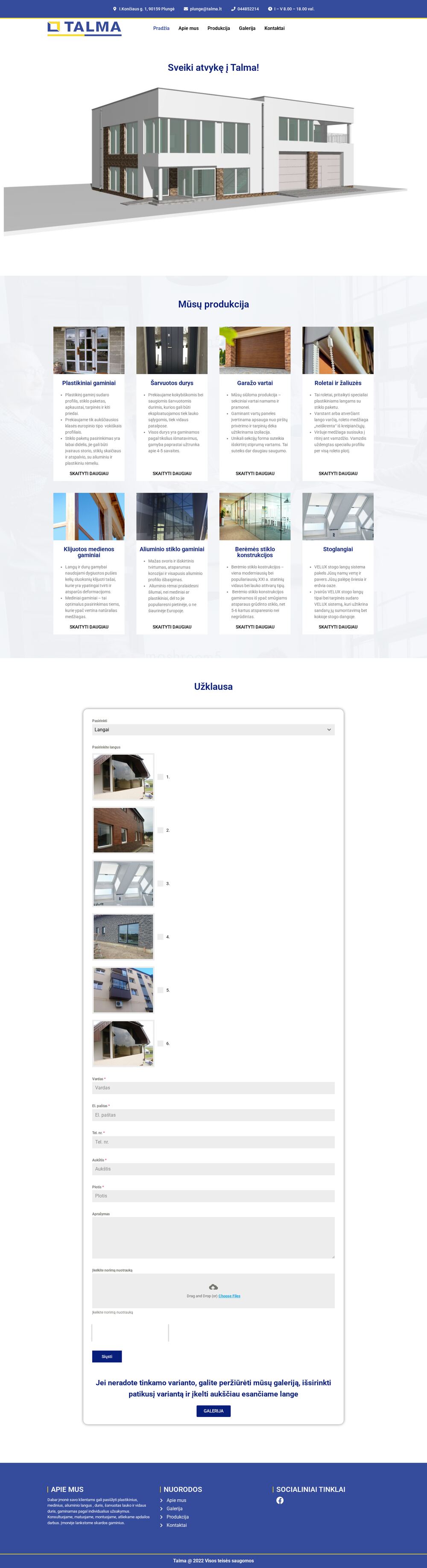 talma.lt — création du site, maintenance et sécurisation — capture d'écran du site