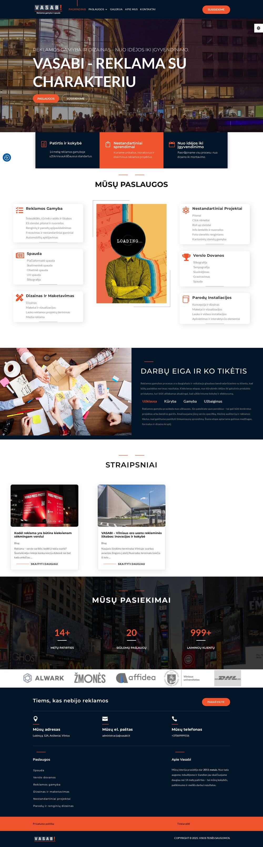 vasabi.lt — gestion Google Ads et analytique (cycle de 9 mois) — capture d'écran du site