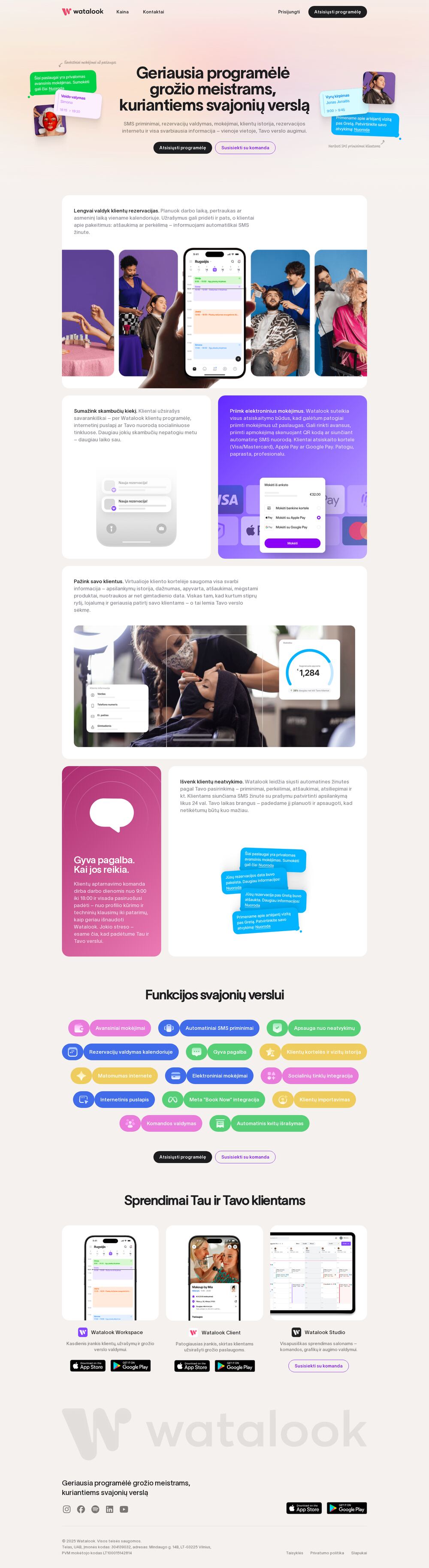 watalook.com — application pour les professionnels de la beauté — capture d'écran du site